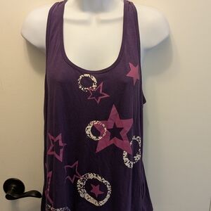 Purple and Pink Starry Tank Top with Rhinestone Accents